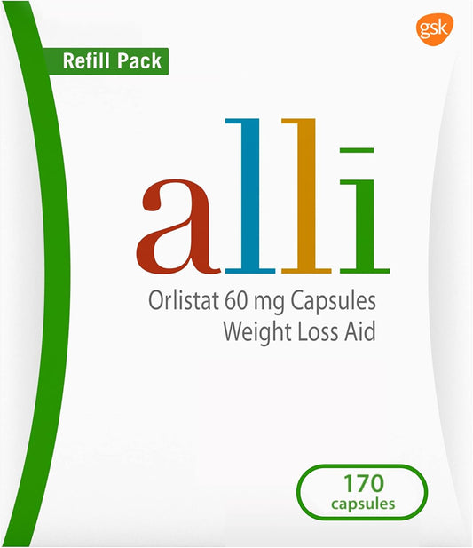 alli Diet Weight Loss SupplementPills, Orlistat 60mg Capsules, 170Count